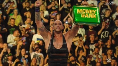 Damian Priest became Mr. Money in the Bank by winning the men's ladder match at 2023 WWE Money in the Bank recently held in London, England. (WWE) Damian Priest became Mr. Money in the Bank by winning the men's ladder match at 2023 WWE Money in the Bank recently held in London, England. (WWE)