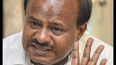 JD(S) leader HD Kumaraswamy said the Congress government has introduced a new tax called ‘YST’. (PTI) JD(S) leader HD Kumaraswamy said the Congress government has introduced a new tax called ‘YST’. (PTI)