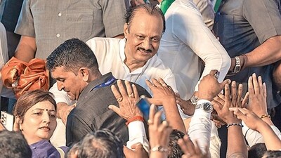 Maharashtra Deputy Chief Minister and NCP leader Ajit Pawar during the party meeting at MET Bandra, in Mumbai, India, on Wednesday. (Photo by Satish Bate/ Hindustan Times) (Hindustan Times) (HT_PRINT) Maharashtra Deputy Chief Minister and NCP leader Ajit Pawar during the party meeting at MET Bandra, in Mumbai, India, on Wednesday. (Photo by Satish Bate/ Hindustan Times) (Hindustan Times) (HT_PRINT)