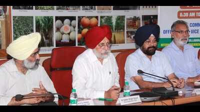 PAU V-C Satbir Singh Gosal with other attendees during the webinar in Ludhiana on Wednesday. (HT Photo) PAU V-C Satbir Singh Gosal with other attendees during the webinar in Ludhiana on Wednesday. (HT Photo)