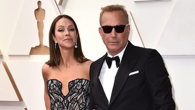 Kevin Costner with his estranged wife Christine Baumgartner (Jordan Strauss/Invision/AP)