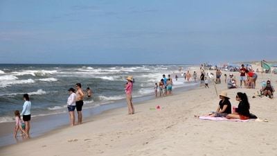 Two swimmers were apparently attacked by sharks off the shores of Long Island. (AP) Two swimmers were apparently attacked by sharks off the shores of Long Island. (AP)