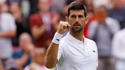Wimbledon - Serbia’s Novak Djokovic celebrates after winning his first round match (REUTERS)