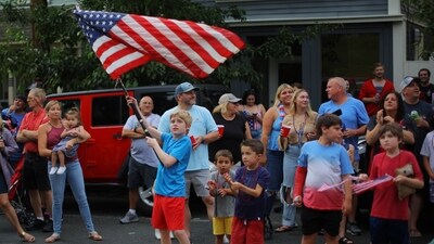 Local residents hold their own Fourth of July Parade in the Lanesville neighborhood of Gloucester, Massachusetts, U.S., July 4, 2023. (REUTERS)
