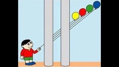 Brain Teaser: Which balloon is the kid holding? (Instagram/@opticalillusionss) Brain Teaser: Which balloon is the kid holding? (Instagram/@opticalillusionss)