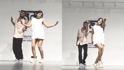 Duo dancing to Tere Vaaste from the film Zara Hatke Zara Bachke. (Instagram/@alexander_noel_janam)