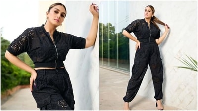 Huma Qureshi's black co-ord set is the perfect blend of sass and comfort (Instagram/@iamhumaq) Huma Qureshi's black co-ord set is the perfect blend of sass and comfort (Instagram/@iamhumaq)