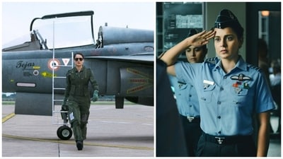 Kangana Ranaut in new stills from Tejas. Kangana Ranaut in new stills from Tejas.