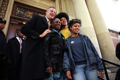 De Blasio and McCray with their son Dante and daughter Chiara. De Blasio and McCray with their son Dante and daughter Chiara.