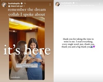 Kusha Kapila took to Instagram Reels after posting video with Deepika Padukone.