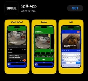 Spill has been ranked as number on Apple iOS App Store's social networking chart. Spill has been ranked as number on Apple iOS App Store's social networking chart.
