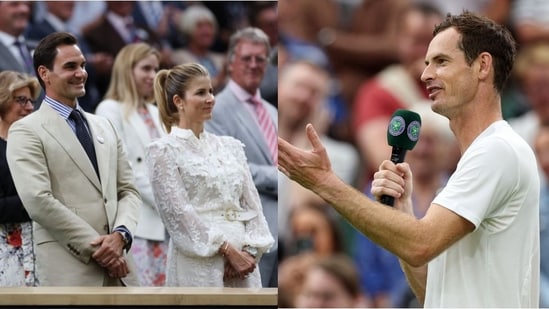 Andy Murray joked about Roger Federer's presence in his Wimbledon opener.