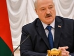 Belarus' President Alexander Lukashenko speaks as he meets with foreign media at his residence, the Independence Palace, in the capital Minsk on July 6, 2023. (AFP)