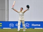 Mitchell Marsh is over the moon after completing his century.
