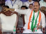 Maharashtra Deputy Chief Minister Ajit Pawar during a Nationalist Congress Party (NCP) meeting led by him, in Mumbai, Wednesday.