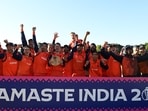 Netherlands players celebrate after beating Scotland to qualify for 2023 World Cup