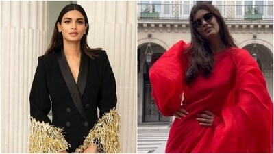 Diana Penty changes into two glamorous outfits during Paris Couture Week. (Instagram) Diana Penty changes into two glamorous outfits during Paris Couture Week. (Instagram)