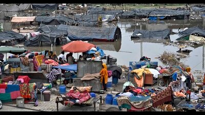 Dozens of Families were rendered homeless after the Buddha Nullah overflowed near Ludhiana Central Jail on Tajpur Road. (Gurpreet Singh/ HT) Dozens of Families were rendered homeless after the Buddha Nullah overflowed near Ludhiana Central Jail on Tajpur Road. (Gurpreet Singh/ HT)