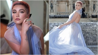 Florence Pugh bares it all in a Valentino see-through dress at Paris Couture show. (Instagram) Florence Pugh bares it all in a Valentino see-through dress at Paris Couture show. (Instagram)