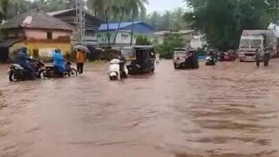 Heavy rainfall continue to lash coastal parts of the state. (HT Photo) Heavy rainfall continue to lash coastal parts of the state. (HT Photo)