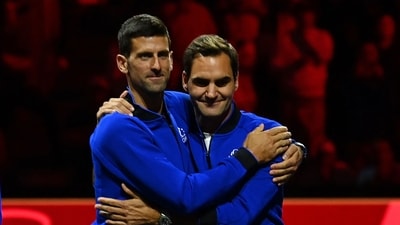 Wimbledon: Roger Federer wished Novak Djokovic luck. Wimbledon: Roger Federer wished Novak Djokovic luck.