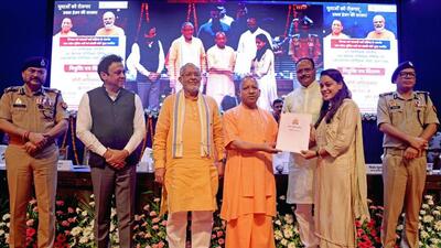 Uttar Pradesh chief minister Yogi Adityanath at a programme where appointment letters were distributed to newly recruited police personnel, in Lucknow on Thursday. (ANI PHOTO) Uttar Pradesh chief minister Yogi Adityanath at a programme where appointment letters were distributed to newly recruited police personnel, in Lucknow on Thursday. (ANI PHOTO)