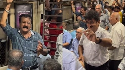 Passengers in Mumbai local dance as a man sings Kaanta Laga. (Instagram/@1998_roadrunner) Passengers in Mumbai local dance as a man sings Kaanta Laga. (Instagram/@1998_roadrunner)