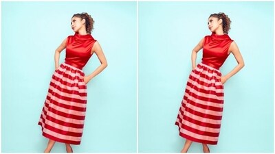 Mouni played muse to fashion designer house Kate Spade New York and picked a bright red top and a long skirt for the pictures. (Instagram/@imouniroy) Mouni played muse to fashion designer house Kate Spade New York and picked a bright red top and a long skirt for the pictures. (Instagram/@imouniroy)