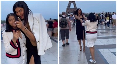 Sushmita Sen and Alisah visited the Eiffel Tower in Paris. Sushmita Sen and Alisah visited the Eiffel Tower in Paris.