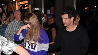 Taylor Swift and Matty Healy were spotted together outside a recording studio. (Image Credit: Backgrid) Taylor Swift and Matty Healy were spotted together outside a recording studio. (Image Credit: Backgrid)