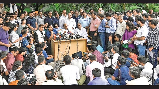 NCP chief Sharad Pawar in New Delhi on Thursday. (Sanjeev Verma/HT)
