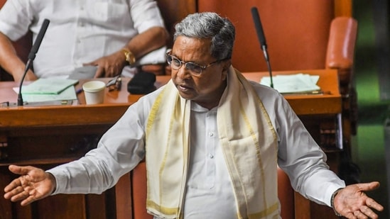 Karnataka Chief Minister Siddaramaiah in Bengaluru on Tuesday. (PTI)
