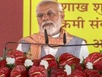 Prime Minister Narendra Modi speaks during the closing ceremony of centenary celebrations of Gita Press, in Gorakhpur, Friday, July 7, 2023. (PTI Photo)
