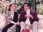Saira Banu with Dilip Kumar in a throwback picture she posted on Instagram.