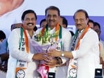 Maharashtra Deputy Chief Minister Ajit Pawar with Nationalist Congress Party (NCP) State Chief Sunil Tatkare and party leader Praful Patel during a meeting of his faction NCP leaders, at MET Bandra in Mumbai on Wednesday. Maharashtra Deputy Chief Minister Ajit Pawar with Nationalist Congress Party (NCP) State Chief Sunil Tatkare and party leader Praful Patel during a meeting of his faction NCP leaders, at MET Bandra in Mumbai on Wednesday.
