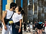 Shahid Kapoor and Mira Rajput kiss in new photo as they mark their 8th wedding anniversary. Shahid Kapoor and Mira Rajput kiss in new photo as they mark their 8th wedding anniversary.