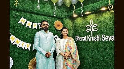 Hemant Dhole Patil and Sharayu Lande, co-founders of Bharat Krushi Seva. (HT PHOTO)