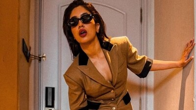 Bhumi Pednekar stuns in a blazer and thigh-slit skirt for latest photoshoot. (Instagram) Bhumi Pednekar stuns in a blazer and thigh-slit skirt for latest photoshoot. (Instagram)
