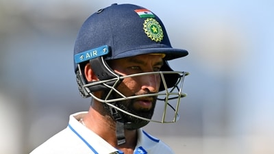 File image of Cheteshwar Pujara during 2023 WTC Final against Australia in June (AFP) File image of Cheteshwar Pujara during 2023 WTC Final against Australia in June (AFP)
