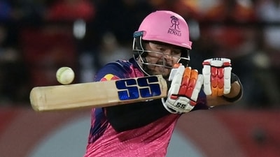 Rajasthan Royals' Riyan Parag plays a shot during the IPL (AFP) Rajasthan Royals' Riyan Parag plays a shot during the IPL (AFP)