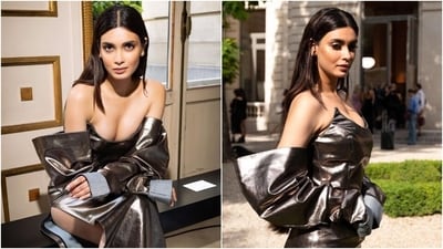 Diana Penty attends Zuhair Murad's Paris Haute Couture Week show in a plunge-neck gown. (Instagram) Diana Penty attends Zuhair Murad's Paris Haute Couture Week show in a plunge-neck gown. (Instagram)