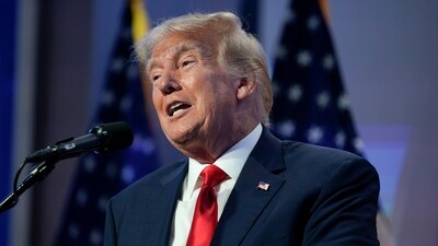 FILE - Former President Donald Trump speaks at the Moms for Liberty meeting in Philadelphia, June 30, 2023. Trump will be in Council Bluffs, Iowa, on July 7. (AP) FILE - Former President Donald Trump speaks at the Moms for Liberty meeting in Philadelphia, June 30, 2023. Trump will be in Council Bluffs, Iowa, on July 7. (AP)