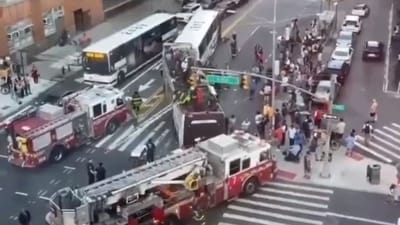 New York Bus Accident: Both buses were crowded, according to New York Fire Department officials. (Twitter) New York Bus Accident: Both buses were crowded, according to New York Fire Department officials. (Twitter)