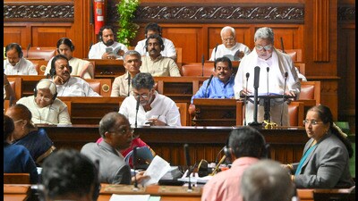 Karnataka chief minister Siddaramaiah presents the first state budget of his government in Assembly, in Bengaluru on Friday. (PTI) Karnataka chief minister Siddaramaiah presents the first state budget of his government in Assembly, in Bengaluru on Friday. (PTI)