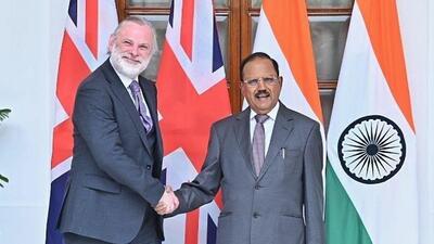 National Security Adviser Ajit Doval (right) and his British counterpart Tim Barrow (left) (Twitter/ANI) National Security Adviser Ajit Doval (right) and his British counterpart Tim Barrow (left) (Twitter/ANI)