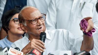 New Delhi, July 06 (ANI): Nationalist Congress Party (NCP) chief Sharad Pawar addresses the media after holding the party's National Executive meeting, at his residence, in New Delhi on Thursday. (ANI Photo/Jitender Gupta) (Jitender Gupta) New Delhi, July 06 (ANI): Nationalist Congress Party (NCP) chief Sharad Pawar addresses the media after holding the party's National Executive meeting, at his residence, in New Delhi on Thursday. (ANI Photo/Jitender Gupta) (Jitender Gupta)
