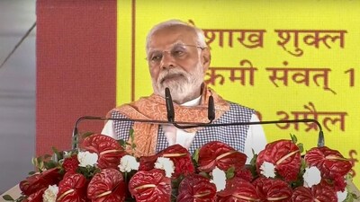 Prime Minister Narendra Modi speaks during the closing ceremony of centenary celebrations of Gita Press, in Gorakhpur, Friday, July 7, 2023. (PTI Photo) Prime Minister Narendra Modi speaks during the closing ceremony of centenary celebrations of Gita Press, in Gorakhpur, Friday, July 7, 2023. (PTI Photo)