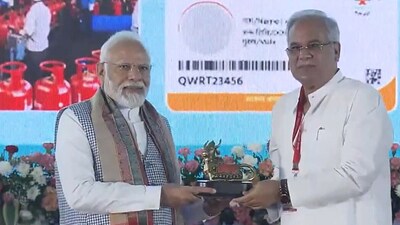 PM Modi and Chhattisgarh CM Bhupesh Baghel. (Twitter/ ANI) PM Modi and Chhattisgarh CM Bhupesh Baghel. (Twitter/ ANI)