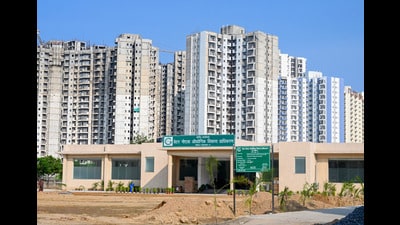 The new Greater Noida authority site office in Techzone Four. (Sunil Ghosh/HT Photo) The new Greater Noida authority site office in Techzone Four. (Sunil Ghosh/HT Photo)