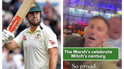 Mitchell Marsh's family broke into wild celebrations as soon as he reached his century Mitchell Marsh's family broke into wild celebrations as soon as he reached his century